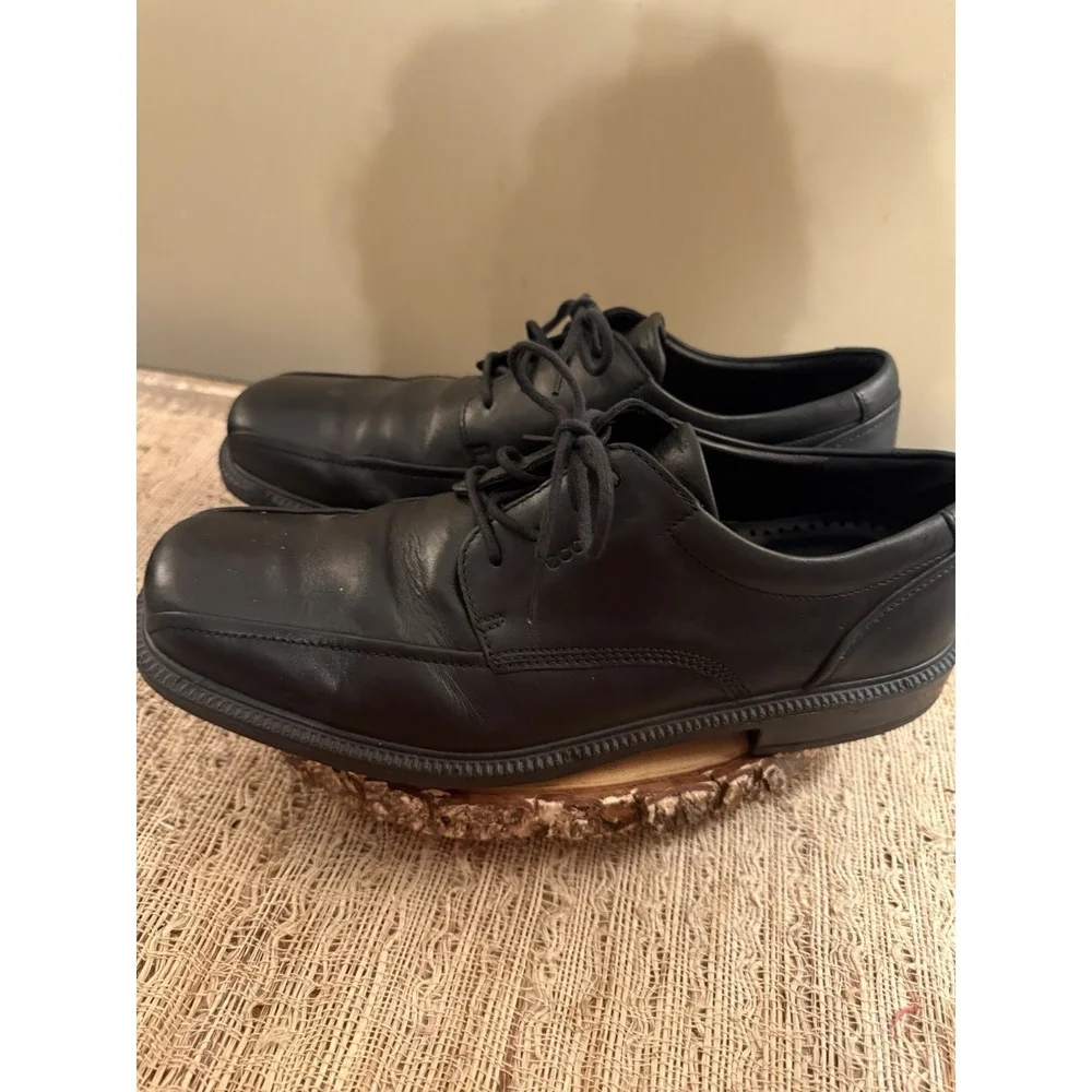 Men's Ecco Elliot Black Lace Up Dress Leather Oxford Dress Shoes Sz-11 EU 45